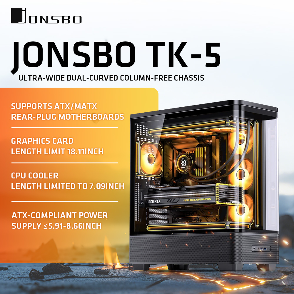 Pc Gaming Jonsbo - Корпус для ПК JONSBO TK-5 белый/черный,